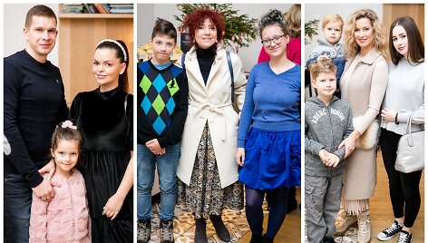 Indrė Trusovė su &scaron;eima, Redita Dominaitytė su vaikais, Renata Voitechovskaja-Norvilė su sūnumis ir dukra.