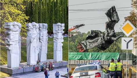 Memorialas Sovietų kariams Antakalnyje ir griaunami sovietiniai paminklai Rygoje
