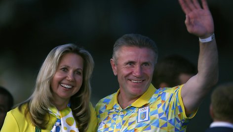 Sergejus Bubka su savo žmona.