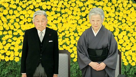 Japonijos imperatorius Akihito ir imperatorienė Michiko