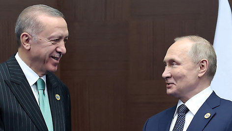 Turkijos prezidentas Recepas Tayyipas Erdoganas ir Rusijos lyderis Vladimiras Putinas