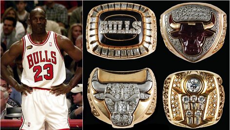 Aukcione parduoti &bdquo;Bulls&ldquo; i&scaron;kovoti čempionų žiedai