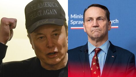 Elonas Muskas ir Radoslawas Sikorskis