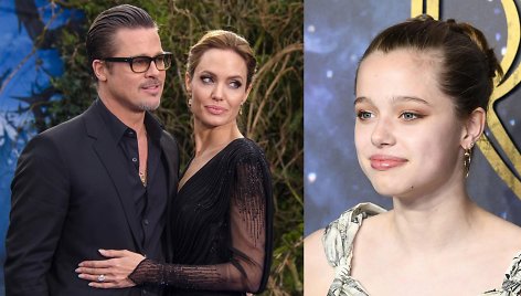 Angelina Jolie ir Bradas Pittas , jų dukra Shiloh