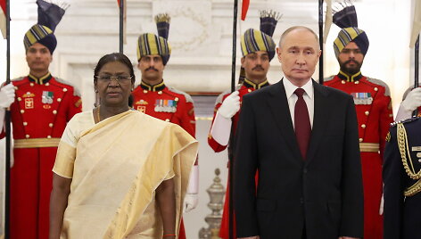 Indijos prezidentė Droupadi Murmu ir Vladimiras Putinas