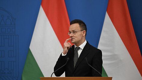Vengrijos užsienio reikalų ministras Peteris Szijjarto / FERENC ISZA / AFP