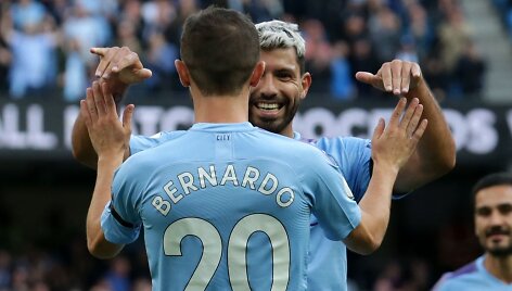 Bernardo Silva ir Sergio Aguero