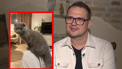 Algimantas Minalga-Soliaris ir katė Bella