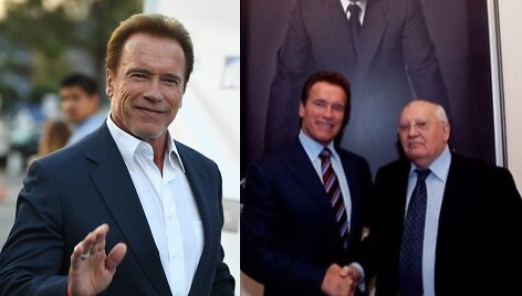 Arnoldas Schwarzeneggeris ir Michailas Gorbačiovas