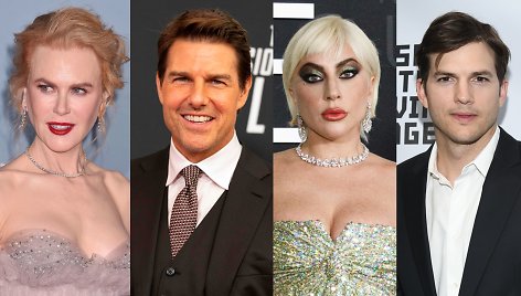 Nicole Kidman, Tomas Cruise'as, Lady Gaga, Ashtonas Kutcheris