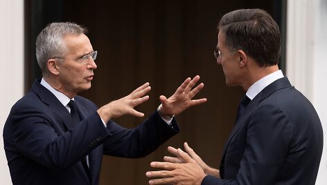 NATO vadovas Jensas Stoltenbergas ir Nyderlandų premjeras Markas Rutte