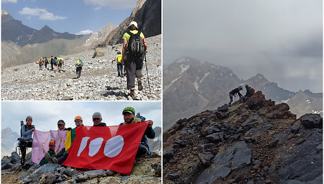 Lietuvos alpinistai senjorai įkopė į Vilniaus vardu pavadintą viršukalnę