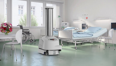Dezinfekcijos ultravioletiniais spinduliais robotas