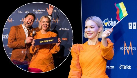 Monika Linkytė &bdquo;Eurovizijos 2023&ldquo; antrojo pusfinalio spaudos konferencijoje