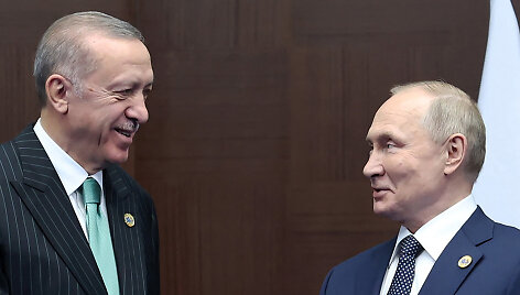 Turkijos prezidentas Recepas Tayyipas Erdoganas ir Rusijos lyderis Vladimiras Putinas