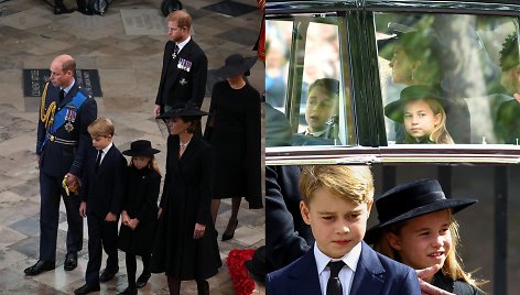 Elžbietos II laidotuvėse – princas George'as ir princesė Charlotte: mažylis Louisas nepasirodė