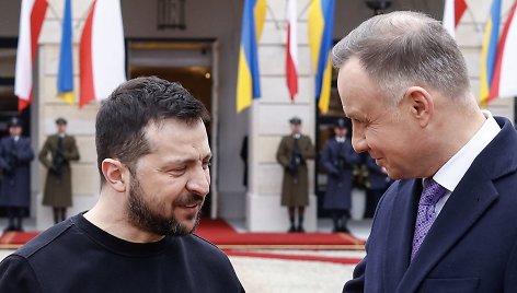 Lenkijos prezidentas Andrzejus Duda ir Ukrainos lyderis Volodymyras Zelenskis