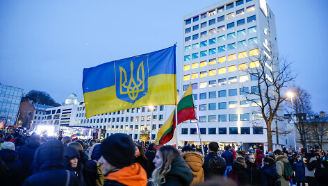 Vienybės ir solidarumo su Ukraina akcija Kaune.