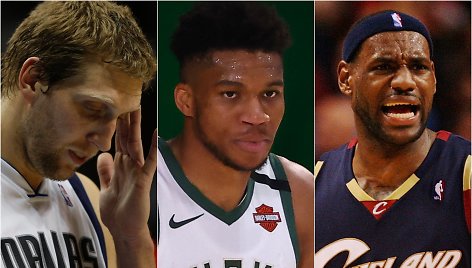 Dirkas Nowitzki, Giannis Antetokounmpo, LeBronas Jamesas