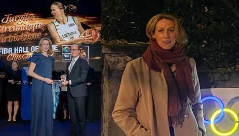 Jurgita Štreimikytė-Virbickienė su FIBA generaliniu sekretoriumi Andreasu Zagkliu