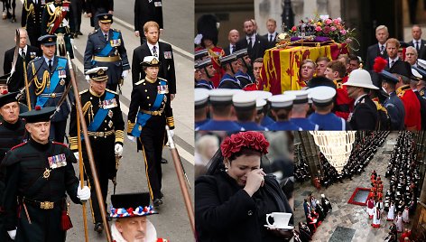 Iškilmingas „sudie“ Elžbietai II: po mišių su 2000 svečių sekė procesija Londono gatvėmis