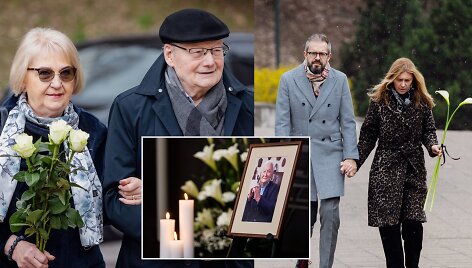 Česlovas Jur&scaron;ėnas ir Andrius Tapinas su žmona Gabija Tapiniene