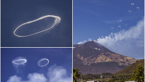 Etnos ugnikalnis išpūtė milžiniškus dūmų žiedus