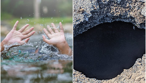 Moteris vos nepaskendo smegduobėje, kurią ji palaikė bala