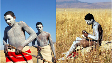 Xhosa genties berniukai ruo&scaron;iasi &bdquo;iniciacijos ceremonijai&ldquo;