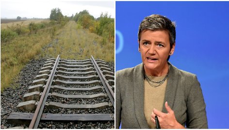 Išardytas geležinkelio Rengė-Baugainiai ruožas ir Margrethe Vestager