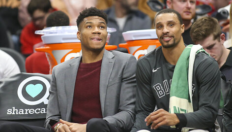 Giannis Antetokounmpo ir George'as Hillas