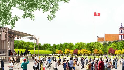Luki&scaron;kių aik&scaron;tės rekonstrukcijos projekto vizualizacija