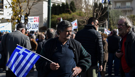 Graikijos salų gyventojai Atėnuose surengė protestą prieš naujas migrantų stovyklas