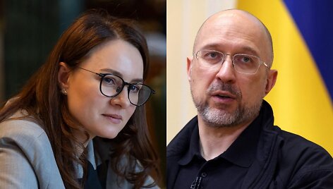 Julija Svyrydenko ir Denysas &Scaron;myhalis, AFP