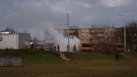Žvėryne degė autobusas