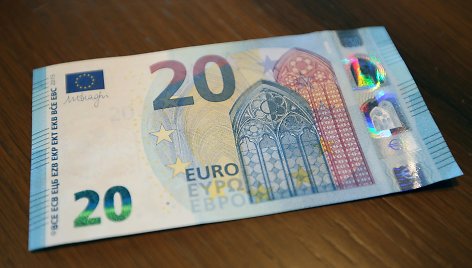 20 eurų vertės banknotai klastojami dažniausiai