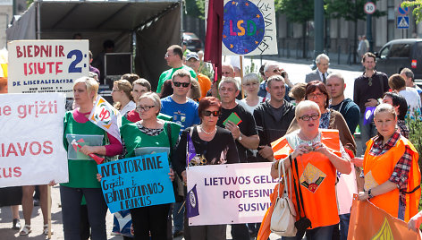 Profsąjungų mitingas prie Seimo prieš naująjį Darbo kodeksą