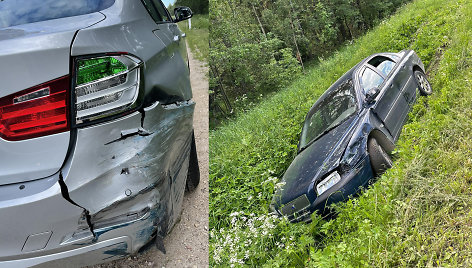 Nerijaus BMW ir latvio „Volvo“ avarija