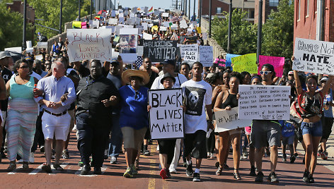 „Black Lives Matter“ aktyvistų protestas Oklahomoje