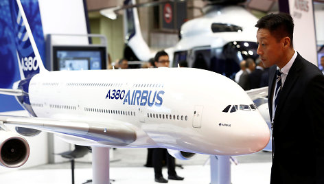 „Airbus A380“ lėktuvo modelis parodoje Tokijuje 