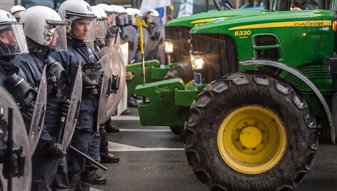Protestuojantys ūkininkai Briuselyje