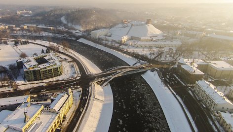 Žiemiškas Vilnius iš aukštai