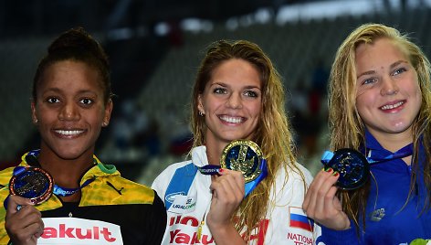 Alia Atkinson, Julija Jefimova ir Rūta Meilutytė