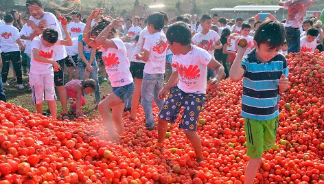 Tomatinos festivalis Kolumbijoje