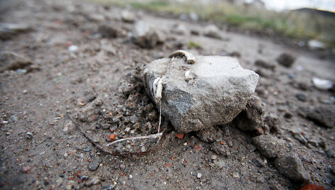 Akmenys Kauno rajone, Miestelėnų gatvėje