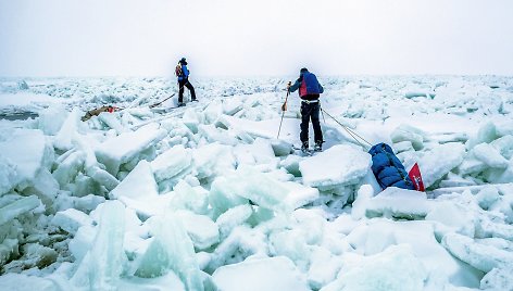 Žygio slidėmis per Baltijos jūrą akimirkos