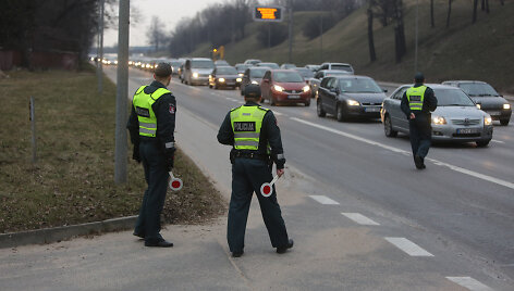 Vilniaus kelių policijos reidas Ukmergės gatvėje