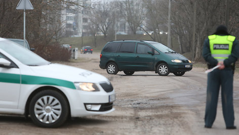 Vairuotojų kontrolės priemonėje Siesikų gatvėje