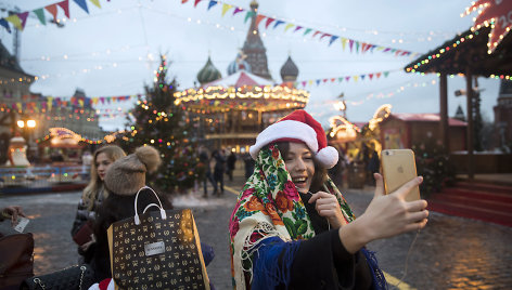 Kalėdų miestelis Maskvos Raudonojoje aikštėje 