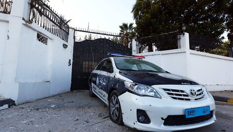 Libijos policijos automobilis.